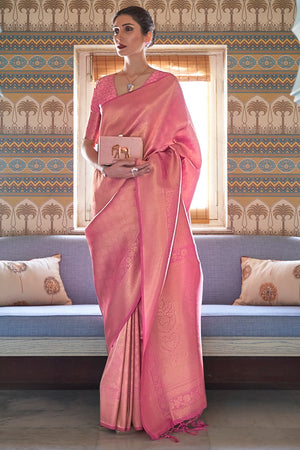 Thulian Pink Kanjivaram Saree