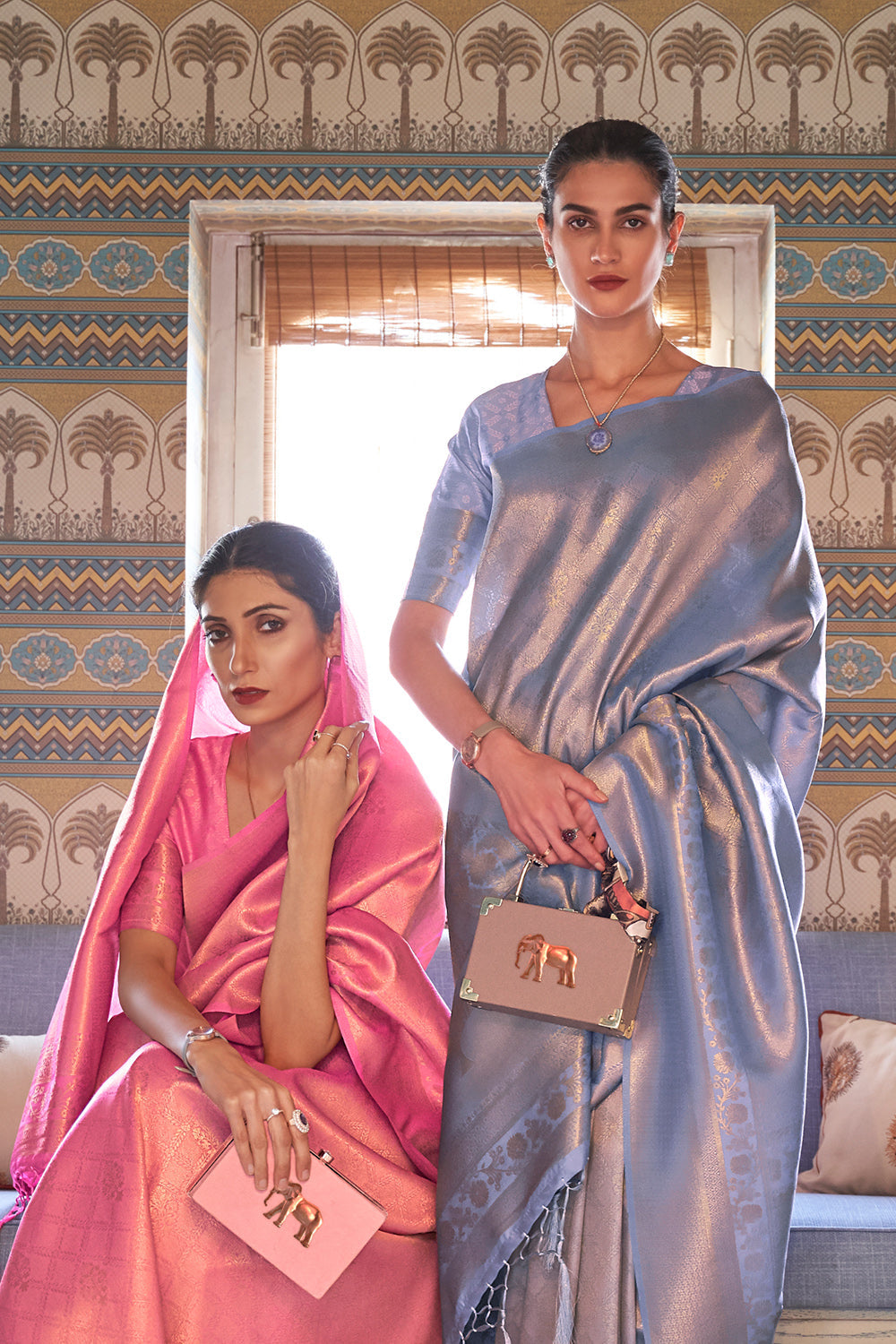 Cloud Grey Kanjivaram Saree