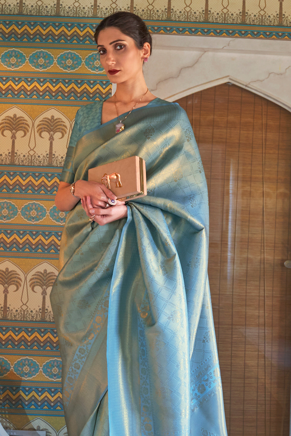 Sage Green Kanjivaram Saree
