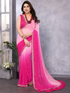 Pink Georgette Saree With Blouse Piece