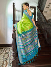 Green Raw Silk Festive Wear Saree With Blouse Piece