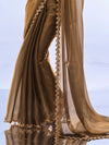 Metallic Gold Organza Saree With Blouse Piece