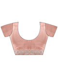 Peach Organza Saree With Blouse Piece