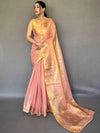Pink Silk Festive Wear Saree With Blouse Piece