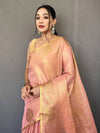Pink Silk Festive Wear Saree With Blouse Piece