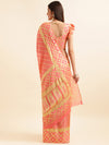 Peach Chiffon Party Wear Saree With Blouse Piece