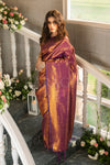 ROSHNI BHATIA in Wine Purple Woven Kanjivaram Saree