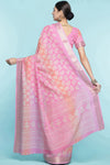 Pink Dola Silk Saree With Blouse Piece