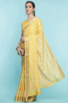 Yellow Dola Silk Saree With Blouse Piece
