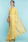 Yellow Dola Silk Saree With Blouse Piece