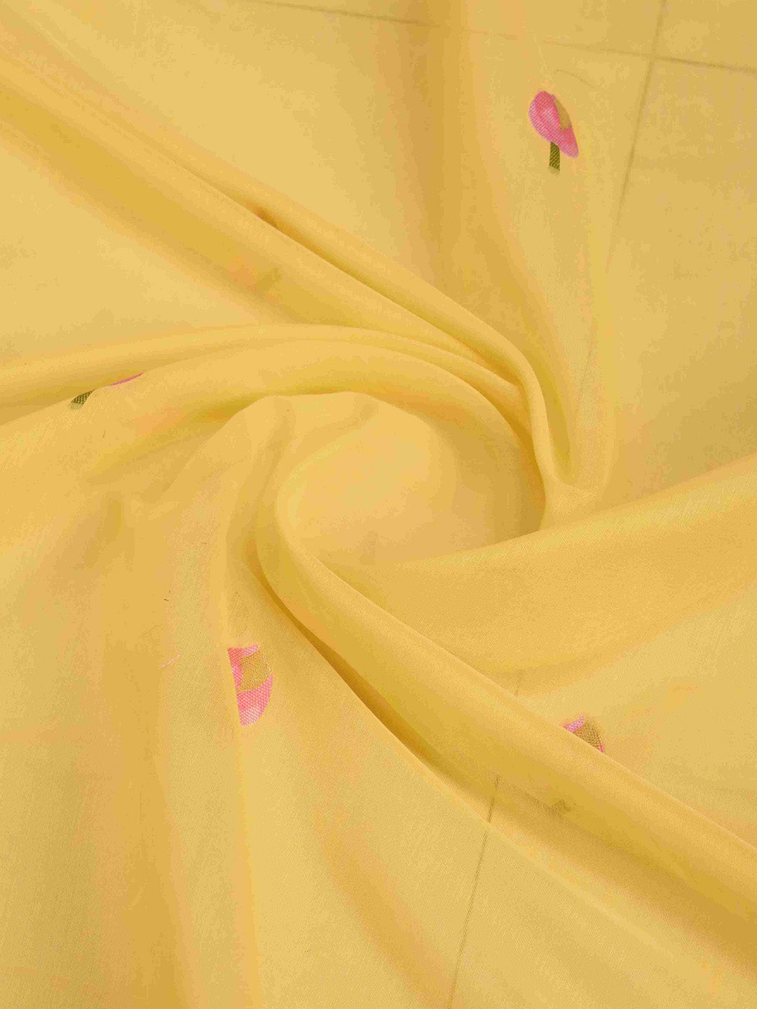 Yellow Linen Festive Wear Saree With Blouse Piece