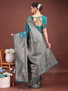 Sea Green Banarasi Silk Saree With Blouse Piece
