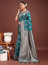 Sea Green Banarasi Silk Saree With Blouse Piece