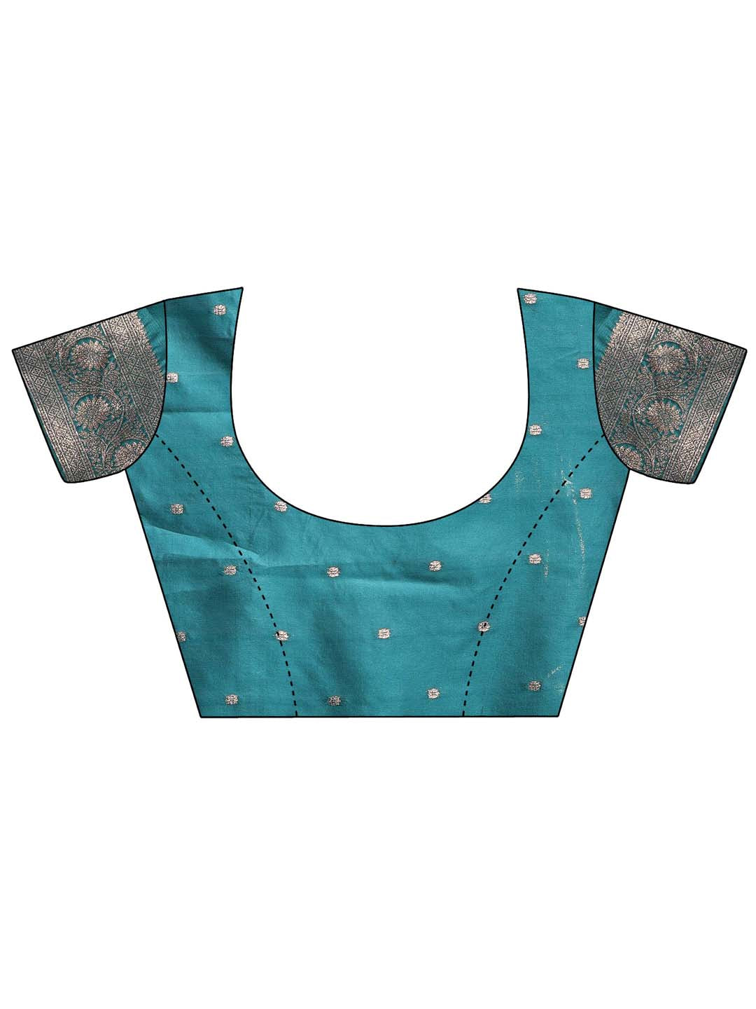 Sea Green Banarasi Silk Saree With Blouse Piece