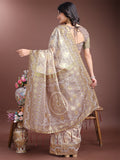 Pink Linen Cotton Saree With Blouse Piece