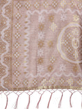 Pink Linen Cotton Saree With Blouse Piece