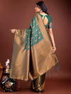 Green Banarasi silk Saree With Blouse Piece