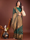Green Banarasi silk Saree With Blouse Piece