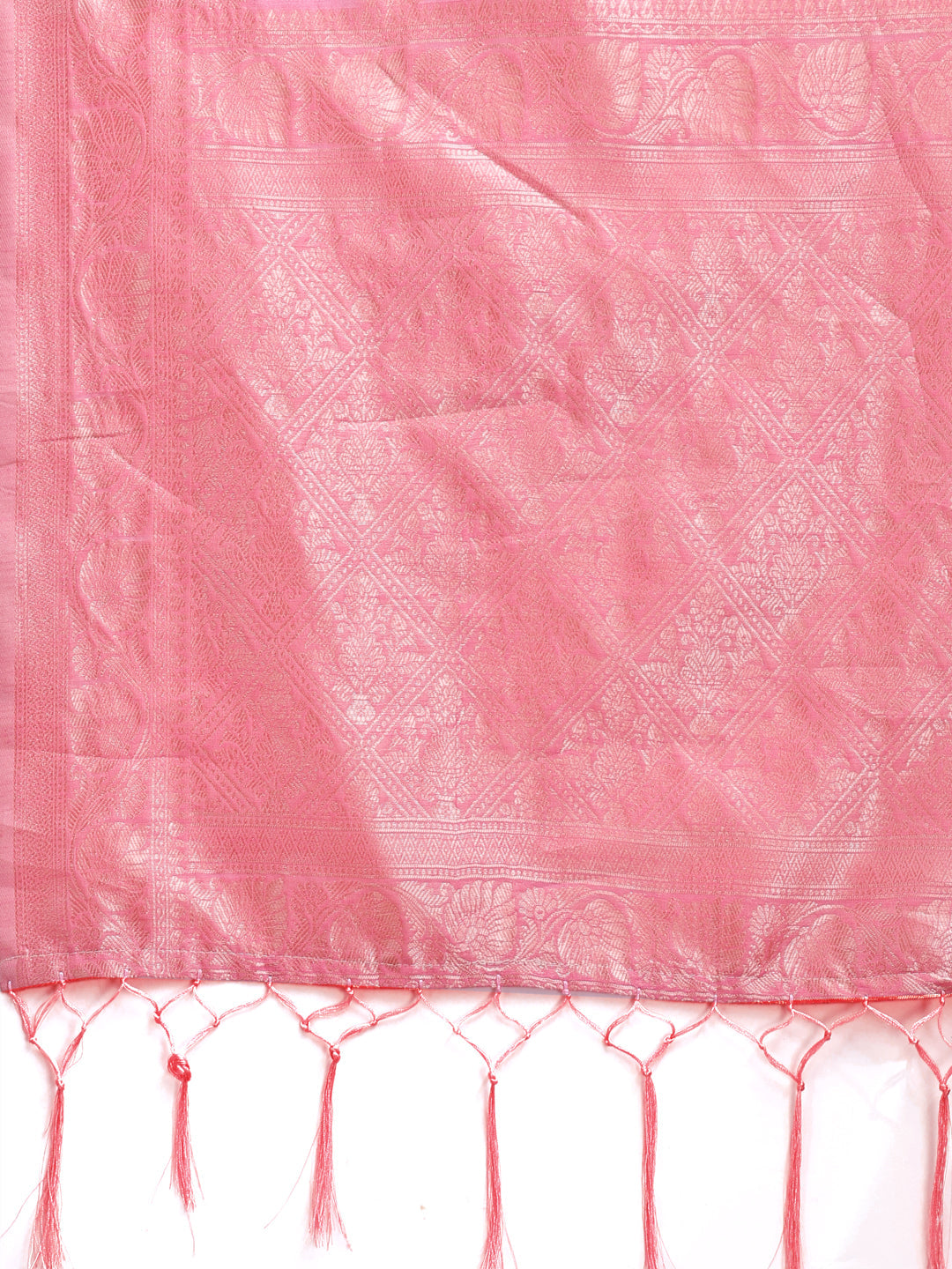 Pink Linen Cotton Saree With Blouse Piece