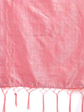 Pink Linen Cotton Saree With Blouse Piece