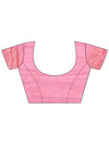 Pink Linen Cotton Saree With Blouse Piece