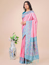 Pink Lichi Silk Saree With Blouse Piece