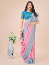 Pink Lichi Silk Saree With Blouse Piece