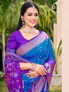 Blue POORVIKA SILK VOL 2 Pochampalli Silk Saree with Blouse Piece