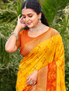 Yellow POORVIKA SILK VOL 2 Pochampalli Silk Saree with Blouse Piece