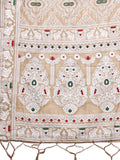 Brown Linen Cotton Saree With Blouse Piece