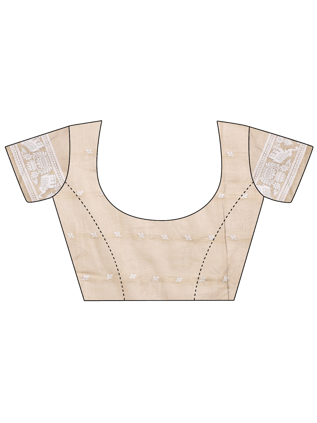 Brown Linen Cotton Saree With Blouse Piece