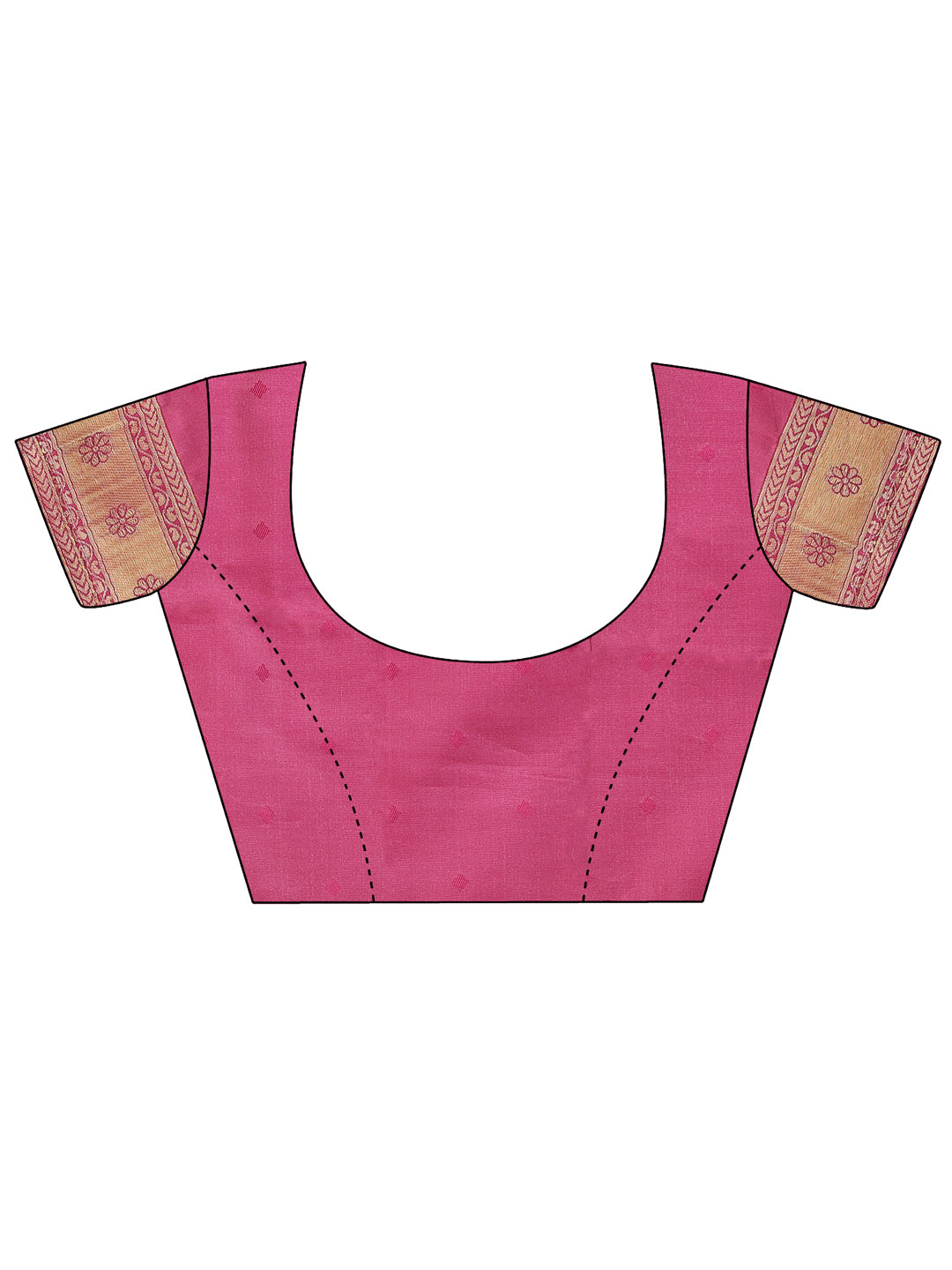 Light Pink & Magenta Banarasi Silk Saree With Blouse Piece