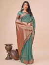 Green Linen Cotton Saree With Blouse Piece