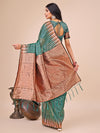 Green Linen Cotton Saree With Blouse Piece