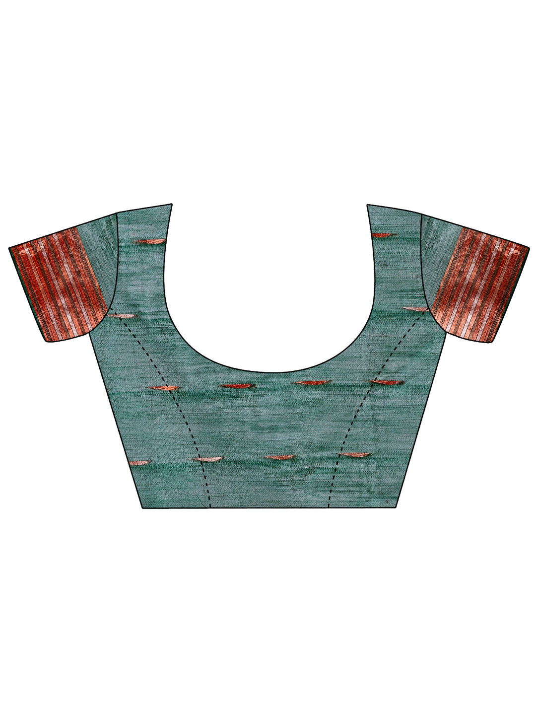 Green Linen Cotton Saree With Blouse Piece