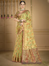 Green Organza Saree With Blouse Piece