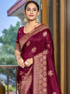 Magenta Silk Saree With Blouse Piece