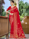 Red Silk Saree With Blouse Piece