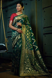 Deep Green Kanjivaram Saree