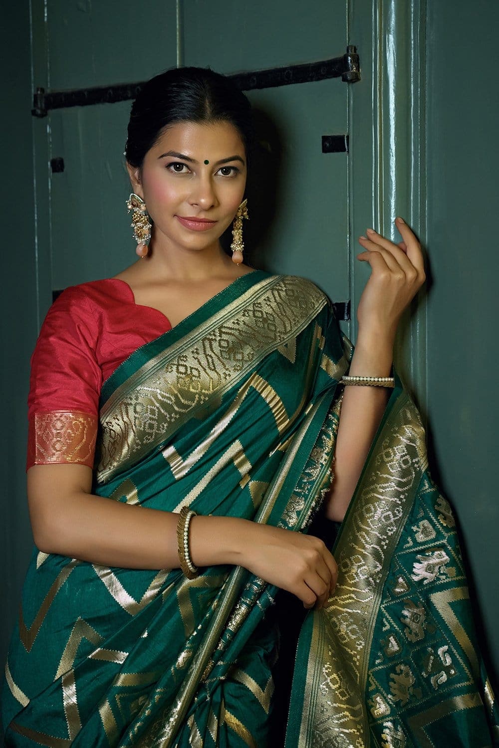 Deep Green Kanjivaram Saree