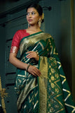 Deep Green Kanjivaram Saree