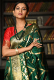 Deep Green Kanjivaram Saree