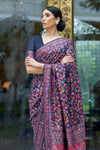 Pashmina Saree Indigo Blue Pashmina Saree saree online