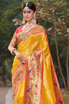 Marigold Yellow Paithani Saree