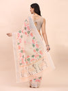 Peach COTTON CRUSH Linen Cotton Saree with Blouse Piece