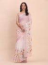 Light Pink COTTON CRUSH Linen Cotton Saree with Blouse Piece