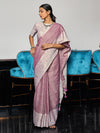 Purple Linen Saree With Blouse Piece