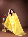 Yellow Cotton Saree With Blouse Piece