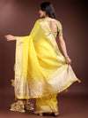 Yellow Cotton Saree With Blouse Piece