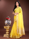 Yellow Cotton Saree With Blouse Piece